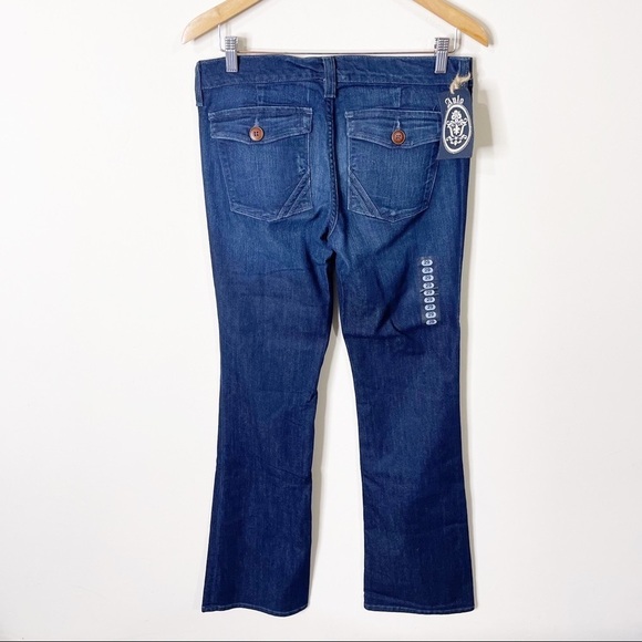 Anlo Dark Wash Malta Mercer Denim Low Rise Flare Leg Jeans Size 29 NWT - Picture 5 of 8